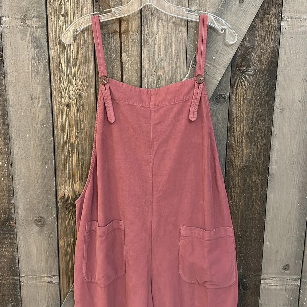 NWT Anthropologie Velvet by Graham & Spencer Emmie Pink Rose Overall Jumpsuit - Picture 2 of 11